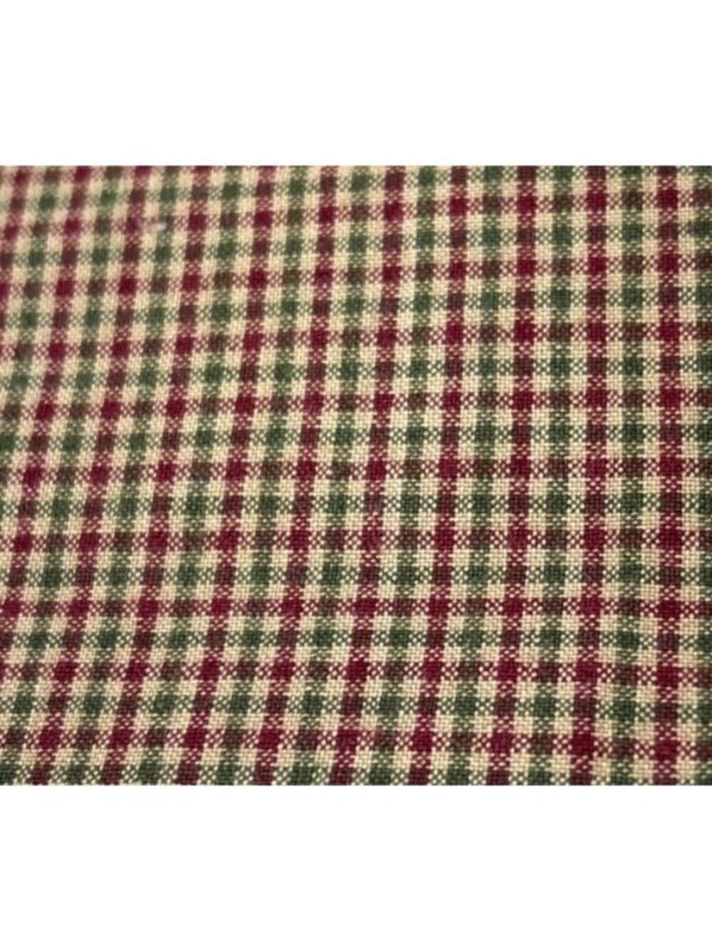 Green Red Check Cotton Quilting Fabric 23x45” Plaid Material